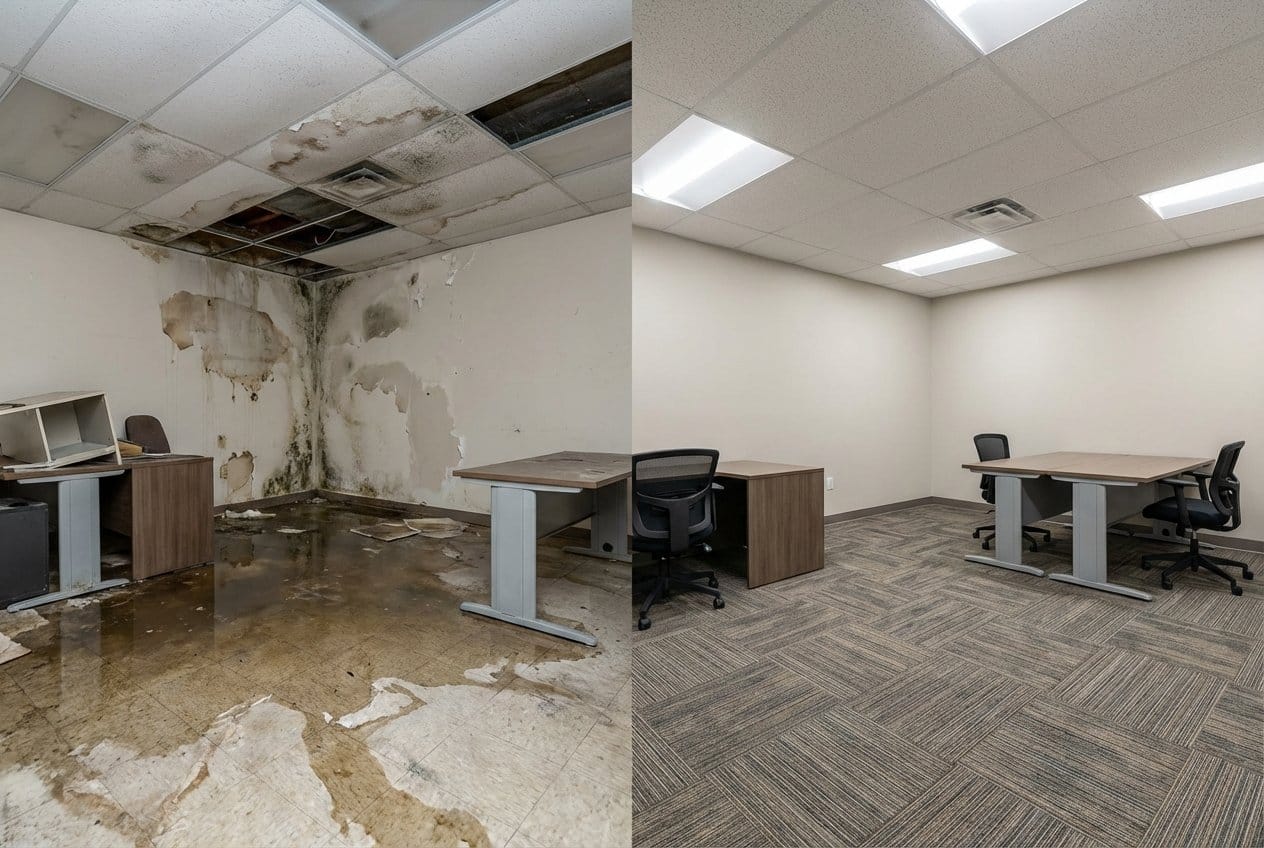 Structural Drying & Dehumidification restoration β commercial office space of commercial property in Upper Saddle River, NJ